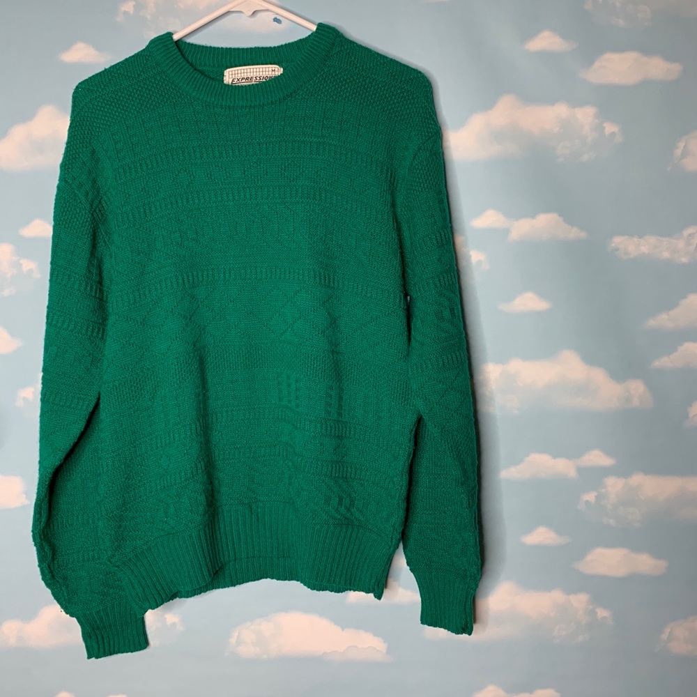 Expressions- Green Acrylic Sweater size Large